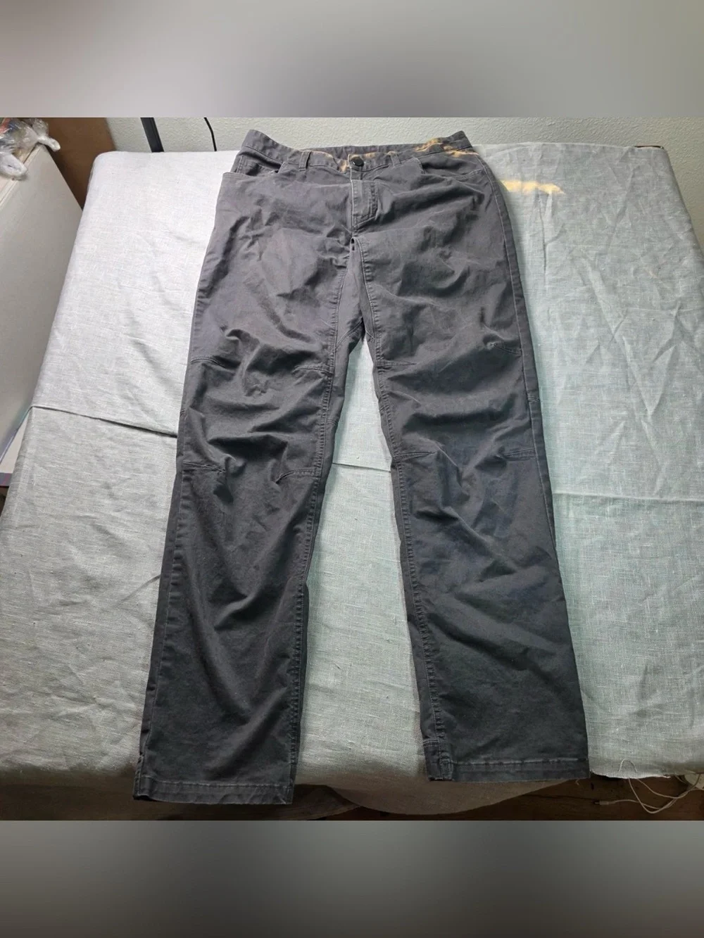 Mountain Hardwear Mens Pants 33x34 Black Canvas Outdoor Hiking Workwear Straight